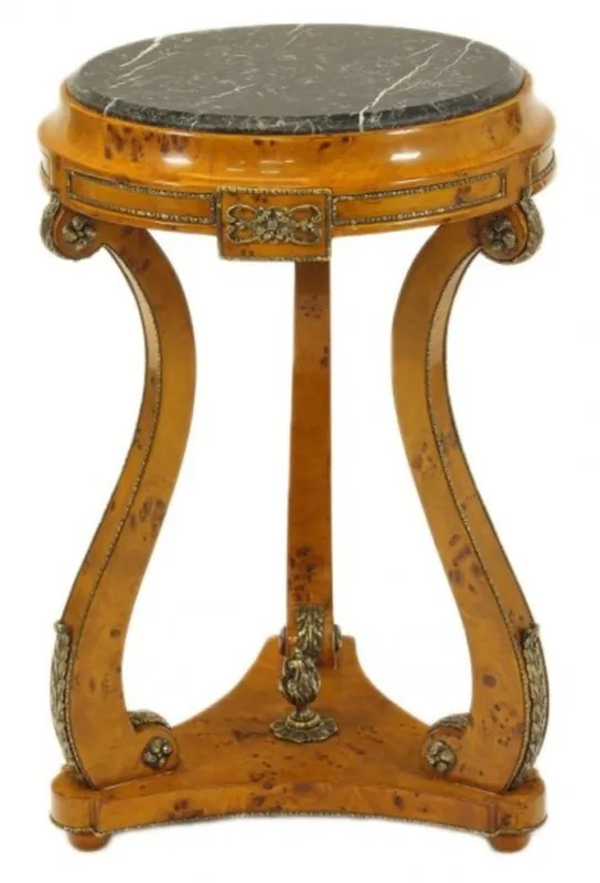 Preisknaller Casa Padrino Barock Beistelltisch Vogelaugen Ahorn H70 x 45cm - Ludwig XVI Antik Stil Tisch - Möbel