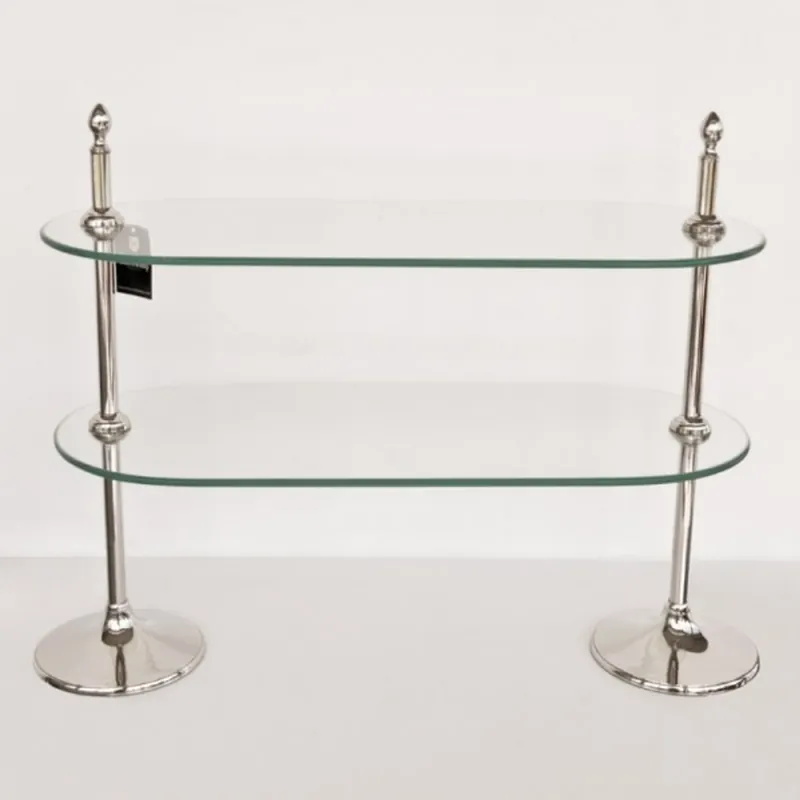 Abverkauf Casa Padrino Luxus Regalschrank vernickelt - Badregal Regal Schrank Glas Glasregal