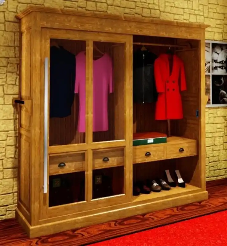 Casa Padrino Luxus Kleiderschrank B 226 x H 220 cm Haute Couture Schlafzimmer Schrank mit Glas Schiebetür - Art Deco Jugendstil Hotel Möbel Ausverkauf