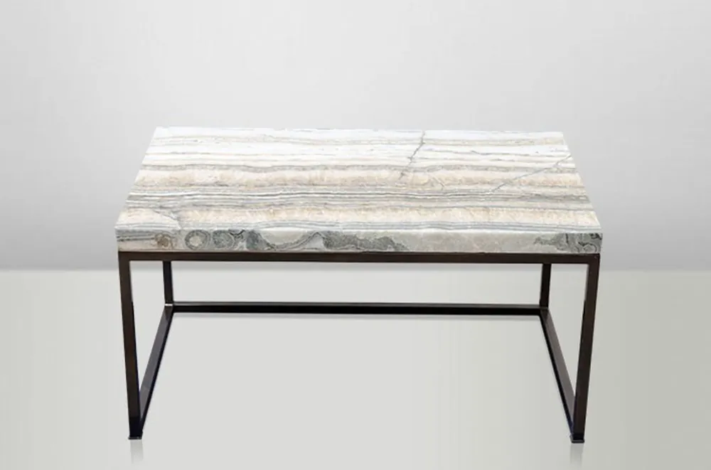 Nur Für Kurze Zeit Casa Padrino Art Deco Beistelltisch Onyx / Metall 80 x 50 cm- Jugendstil Tisch - Möbel Couchtisch