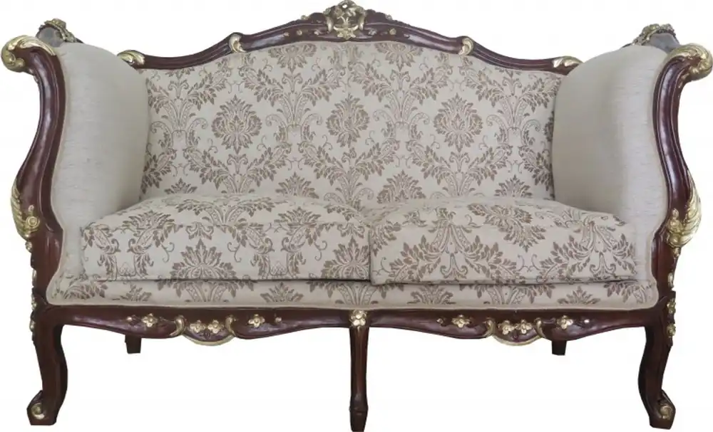 Casa Padrino Barock 2-er Sofa Creme / Braun / Gold Mod2 - Möbel Antik Stil - Limited Edition Angebot