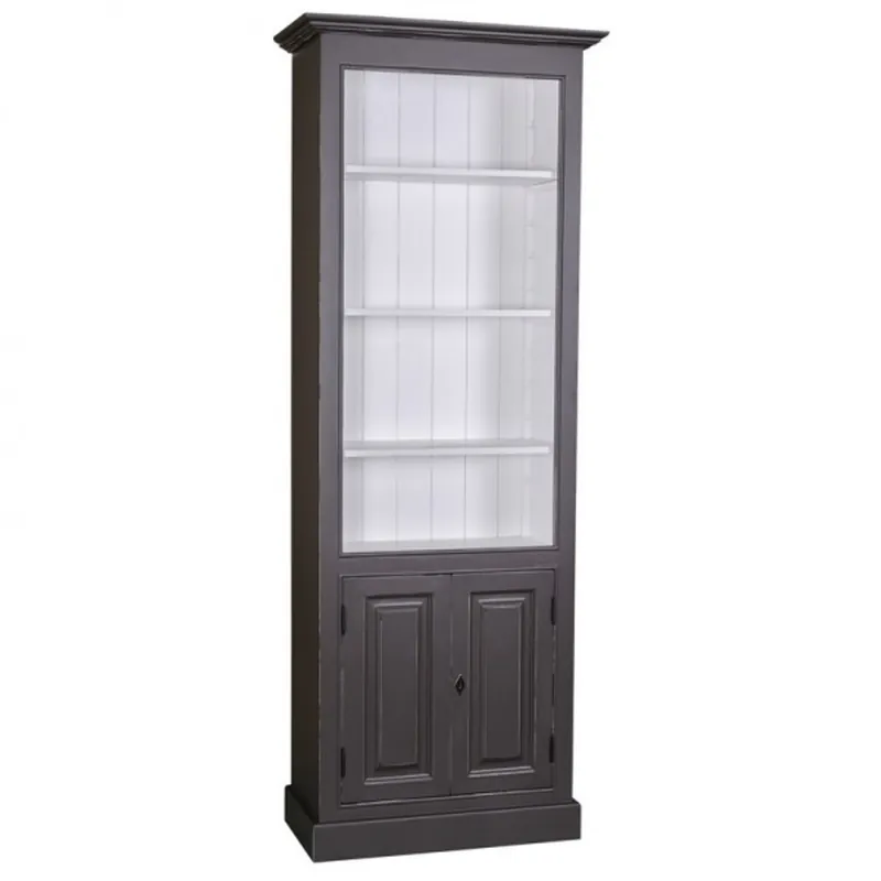 Casa Padrino Landhaus Bücherschrank B 78 x H 210 cm Bücherregal Regal Schrank - Art Deco Jugendstil Hotel Massivholz Möbel Neue Ware