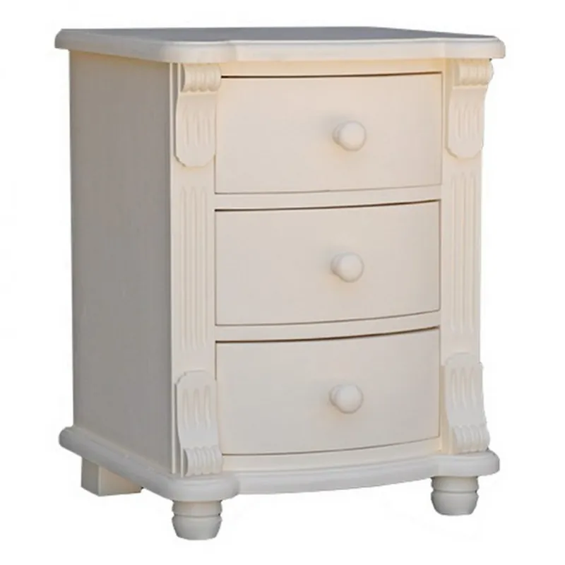 Casa Padrino Jugendstil Nacht Schrank Kommode mit 3 Schubladen - Landhaus Shabby Chic Möbel - Massivholz Nachtschränkchen Barock Online Kaufen
