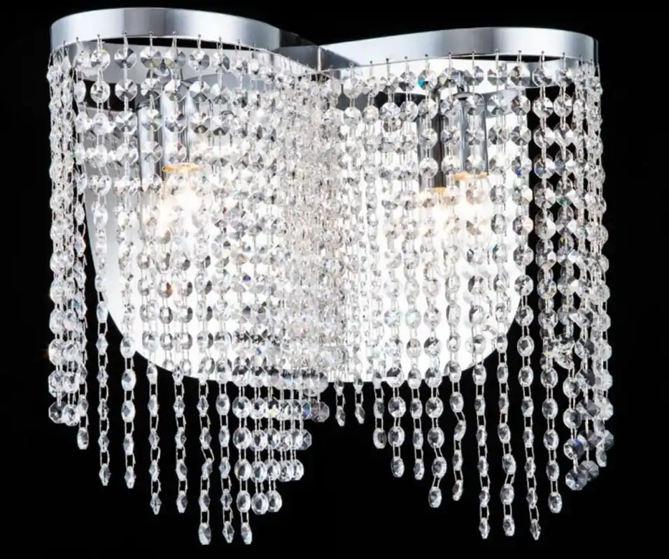 Sonderangebot Casa Padrino Barock Kristall Wandleuchte Nickel 40,5 x H 35 cm Antik Stil - Wandlampe Wand Beleuchtung