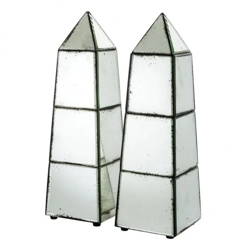 Casa Padrino Luxus Obelisk Skulpturen Set (2 Stk) Antik Stil Spiegelglas - Hotel Einrichtung - Luxus Dekoration Jetzt Kaufen