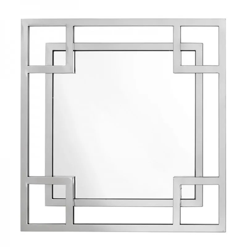 Casa Padrino Luxus Spiegel Neo Klassisch 70 x 70 cm Edelstahl vernickelt - Wandspiegel - Luxus Hotel Möbel Collection Schneller Versand