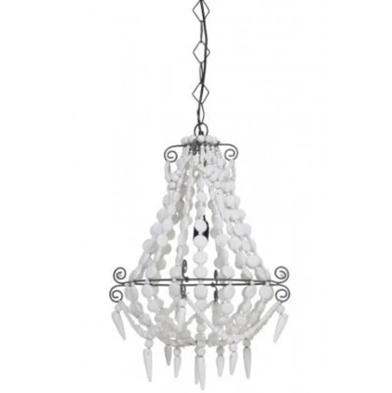 Casa Padrino Hängeleuchte Deckenleuchte Weiß Durchmesser 42 x H 56 cm - Möbel Lüster Leuchter Deckenleuchte Deckenlampe Rabatt