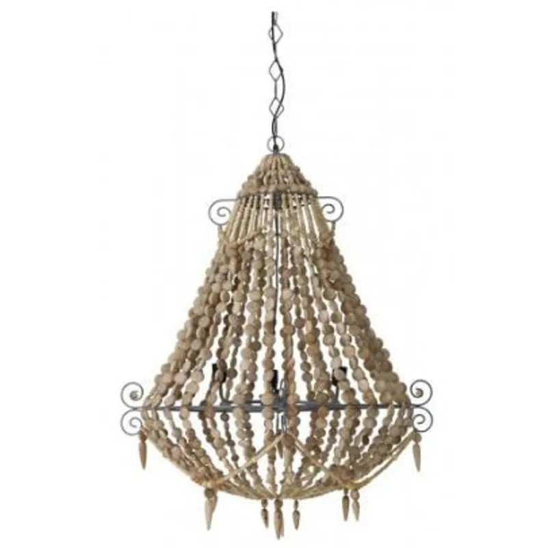 Echt Casa Padrino Hängeleuchte Deckenleuchte Braun Durchmesser 81 x H 102 cm - Möbel Lüster Leuchter Deckenleuchte Deckenlampe