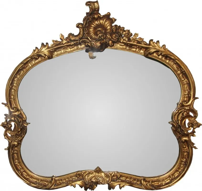 Casa Padrino Barock Wandspiegel Gold B 110 cm, H 102 cm - Edel & Prunkvoll Nur Für Kurze Zeit