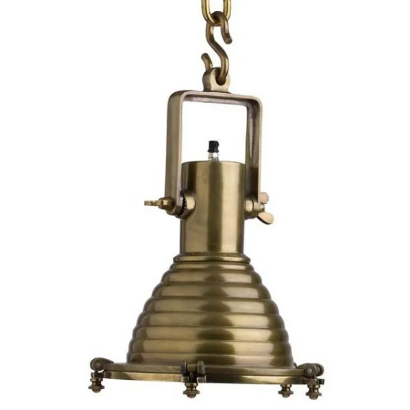 Casa Padrino Hängeleuchte Deckenleuchte Messing Industrial Design 35 x H 48 cm - Industrie Lampe Leuchte Industrieleuchte Echt