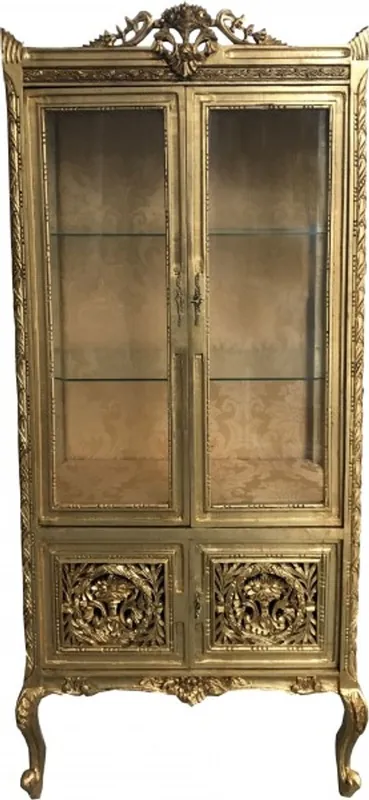 Abverkauf Casa Padrino Barock Vitrine Gold ModF7 - Doppel Vitrinenschrank