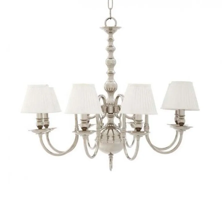 Kracherpreis Casa Padrino Luxus Kronleuchter - Luxus Hängeleuchte Nickel Durchmesser 85 x H 75 cm