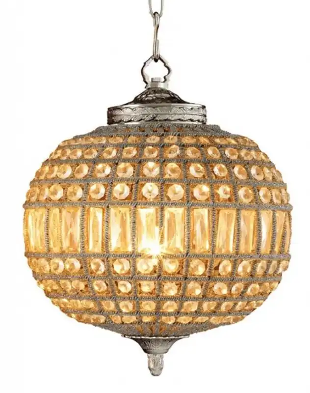 Highlight Casa Padrino Luxus Kronleuchter - Luxus Hängeleuchte Nickel Durchmesser 38 x H 45 cm