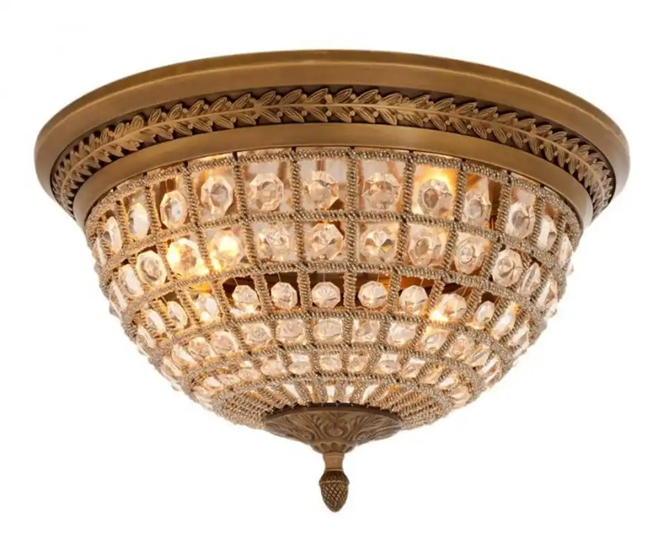Casa Padrino Luxus Deckenleuchte Messing Durchmesser 45 x H 37 cm Antik Stil - Möbel Lüster Deckenlampe Direktkauf