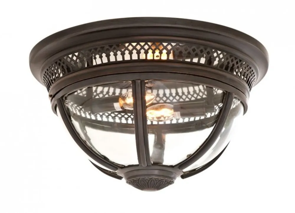 Casa Padrino Luxus Deckenleuchte Bronze Durchmesser 45 x H 30 cm Antik Stil - Möbel Lüster Deckenlampe Ausverkauf