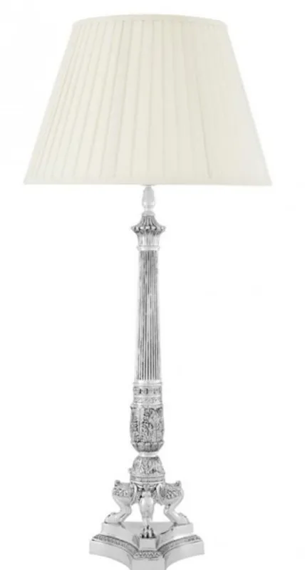 Casa Padrino Luxus Barock Tischleuchte Antik Silber Durchmesser 16 x 46 x H 100 cm - Leuchte - Tischleuchte Neue Ware
