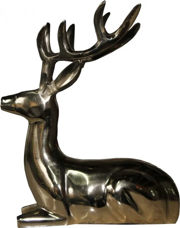 Sofort Bestellen Casa Padrino Designer Deko Hirsch liegend Gold 18 x 13 x 23cm - poliertes Aluminium - Figur Skulptur