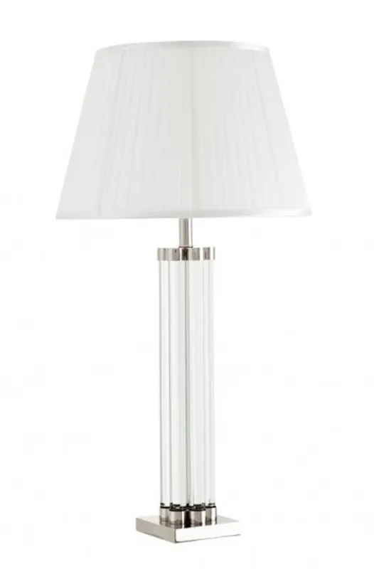 Casa Padrino Luxus Tischleuchte Nickel Durchmesser 16 x 46 x H 83 cm - Luxus Leuchte Neuheit