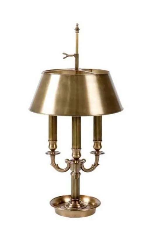 Geprüft Casa Padrino Luxus Tischleuchte Antik Messing Durchmesser 34 x H 68 cm - Luxus Banker Leuchte