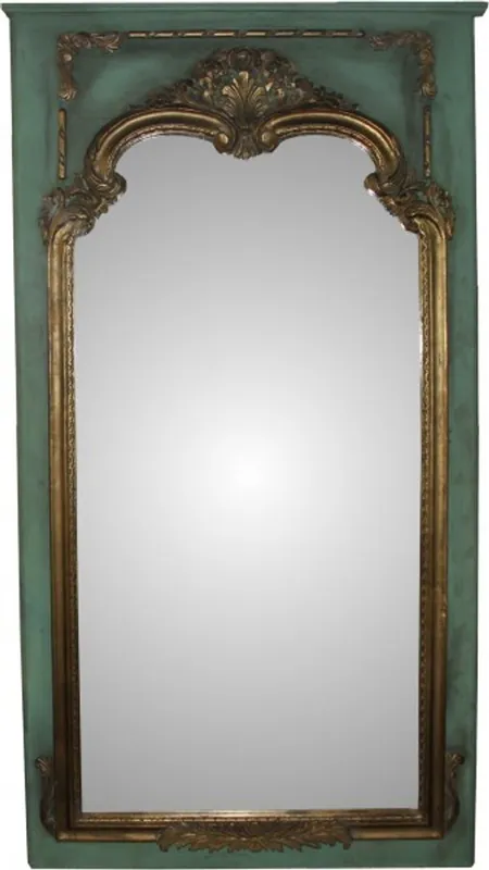 Casa Padrino Barock Wandspiegel in Petrolgrün/Gold B 105 cm, H 192 cm, Antik Look - Edel & Prunkvoll Neuheit