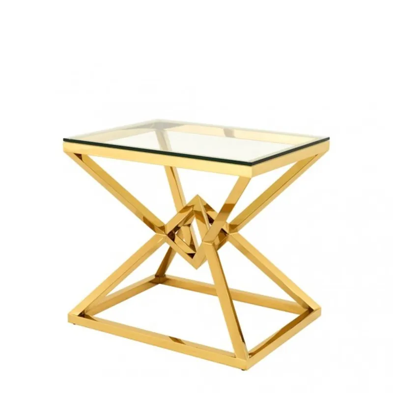 Ausverkauf Casa Padrino Luxus Beistelltisch Edelstahl Gold Finish 65 x 50 x H 60 cm - Tisch Möbel