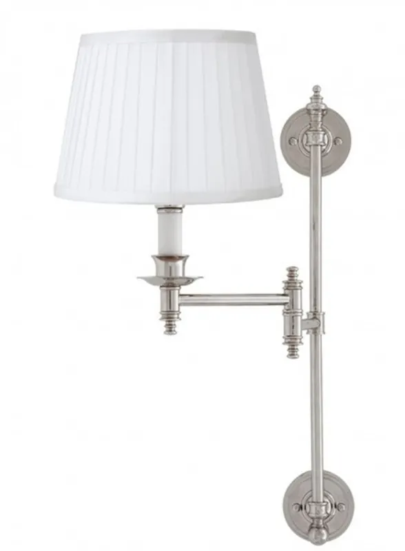 Markenprodukt Casa Padrino Luxus Wandleuchte Nickel 17 x 15 x H 55 cm - Luxus Qualität