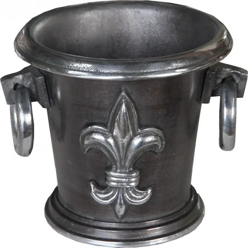 Casa Padrino Barock Weinkühler Antik Silber H 19 cm, Durchmesser 22 cm - Weinhalter Hotel Dekoration Bestseller