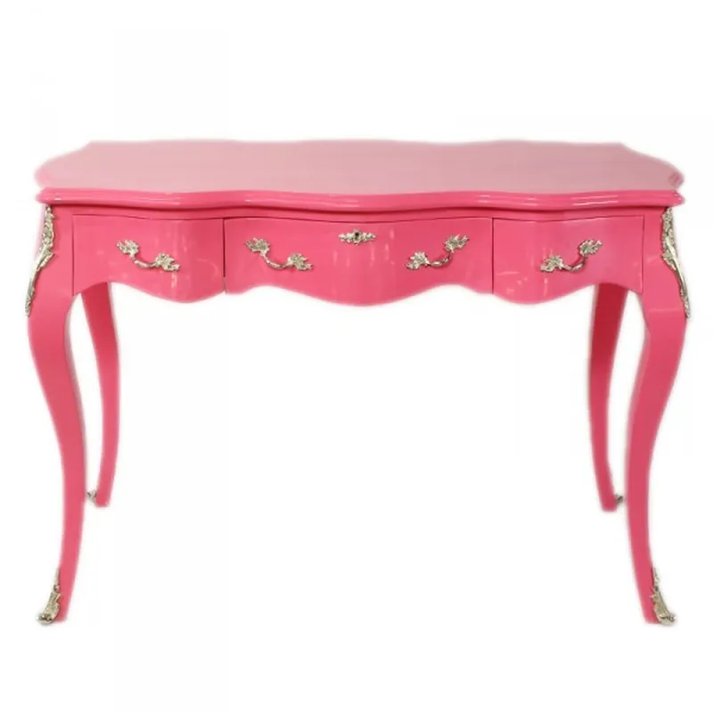 Casa Padrino Barock Schreibtisch Sekretär / Konsole Pink 120 x 60 x H80 cm - Luxus Möbel Ausverkauf