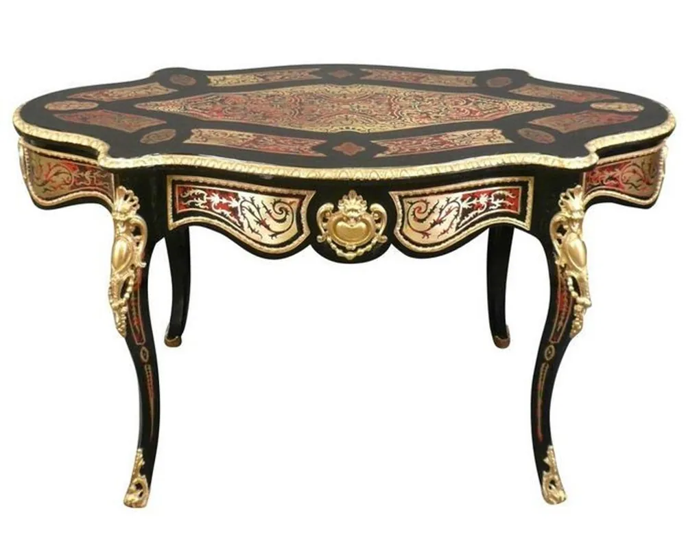 Kracherpreis Casa Padrino Barock Boulle Sekretär Oval - Handgefertigt aus Massivholz - Barock Schreibtisch Büro Möbel