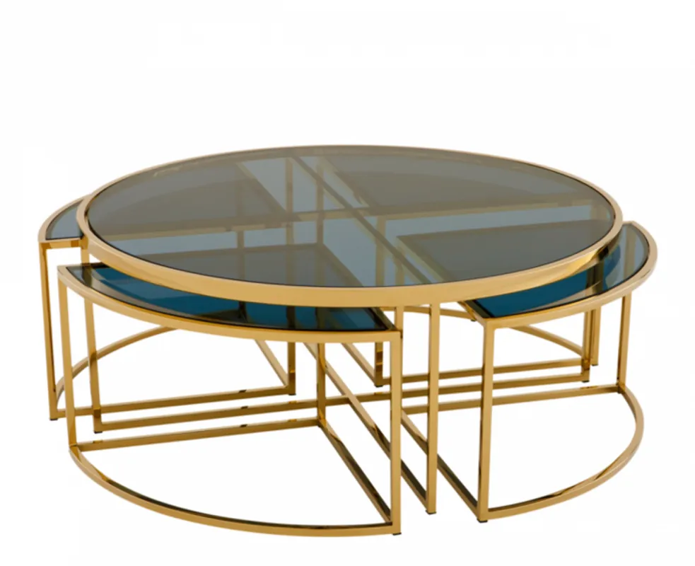 Preisknaller Casa Padrino Art Deco Luxus Couchtisch Gold Finish - Wohnzimmer Salon Tisch - Luxus Qualität
