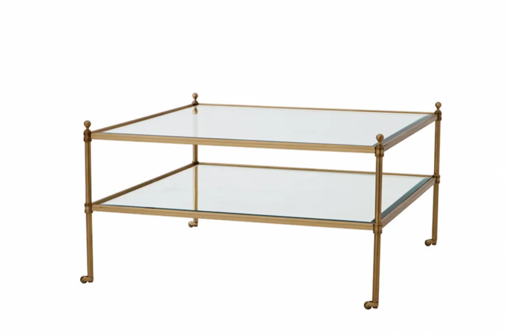 Top-Seller Casa Padrino Luxus Art Deco Designer Couchtisch Messing - Wohnzimmer Salon Tisch - Luxus Qualität