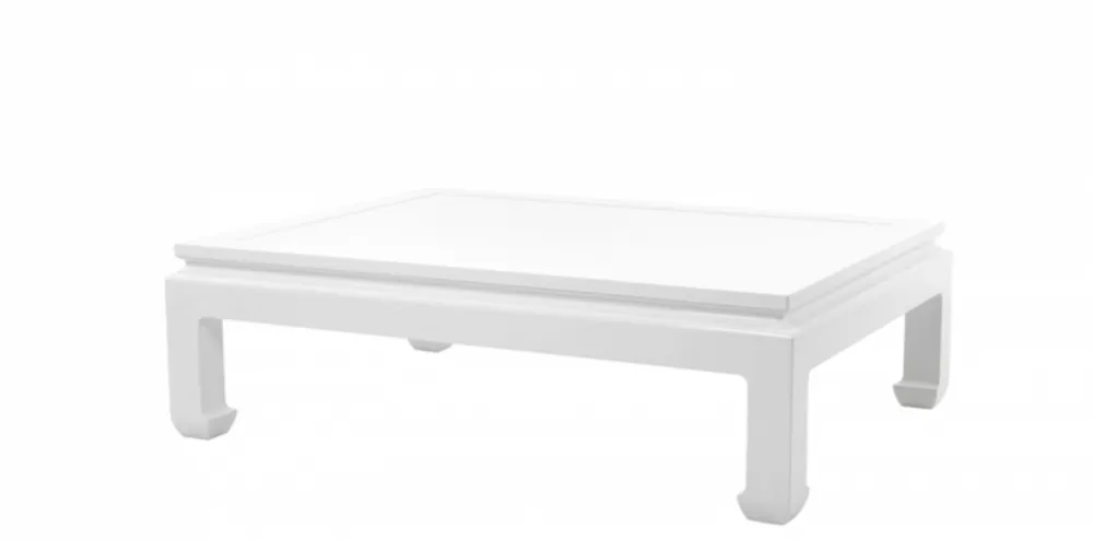 Casa Padrino Luxus Art Deco Designer Mahagoni Couchtisch Weiß - Wohnzimmer Salon Tisch - Luxus Kollektion Kracherpreis
