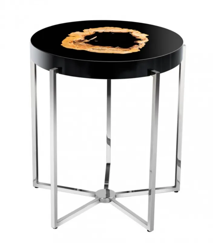 Preisreduziert Casa Padrino Luxus Beistelltisch Hohlstahl Nickel Finish 51 x H 56 cm - Luxus Kollektion