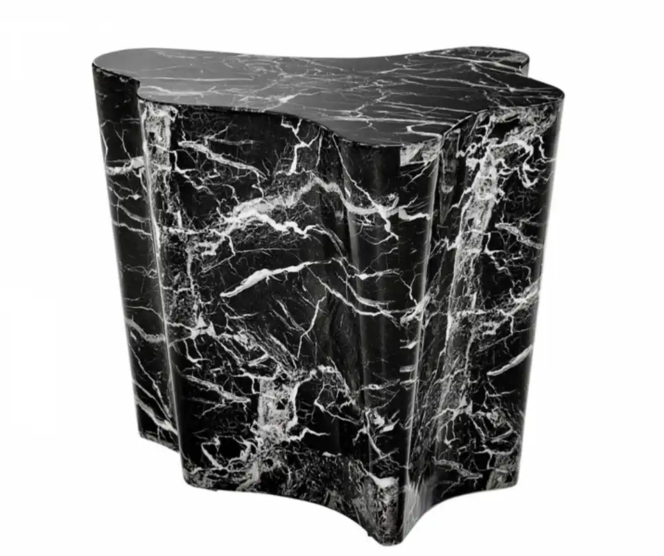 Nur Heute Casa Padrino Luxus Art Deco Designer Beistelltisch aus schwarzem Kunstmarmor - Luxus Designer Beistelltisch