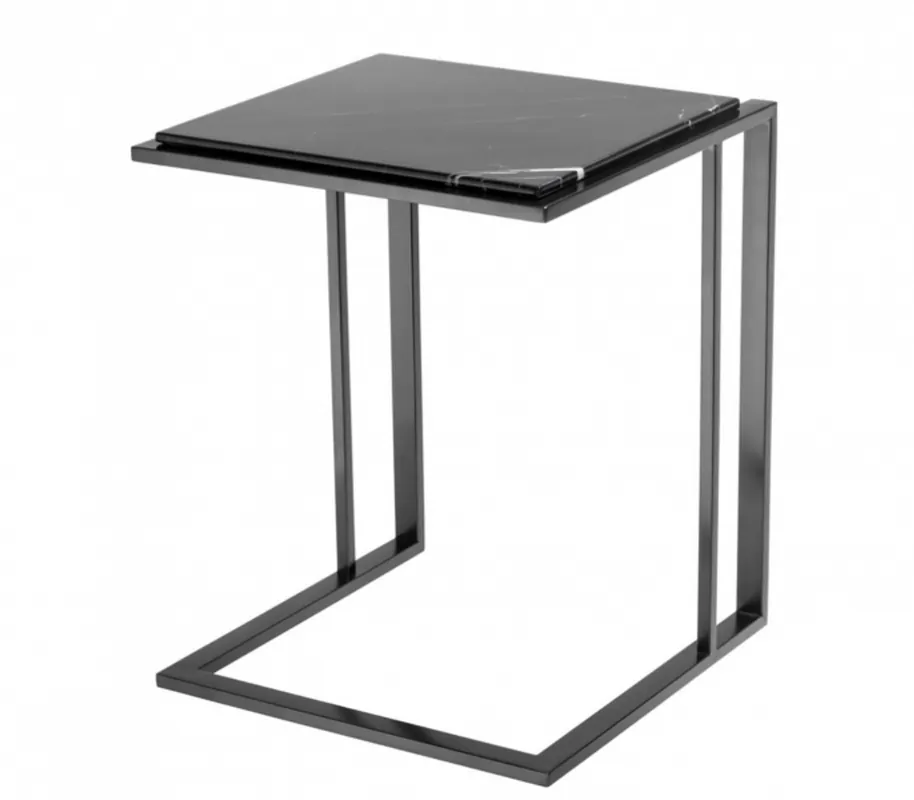 Casa Padrino Luxus Art Deco Designer Beistelltisch Bronze mit schwarzer Marmorplatte - Designer Beistelltisch Möbel Schnäppchen