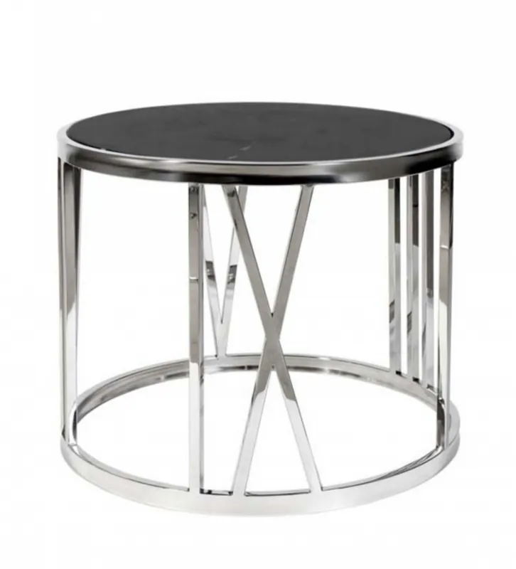 Abverkauf Casa Padrino Luxus Art Deco Designer Beistelltisch mit schwarzer Marmorplatte - Luxus Kollektion