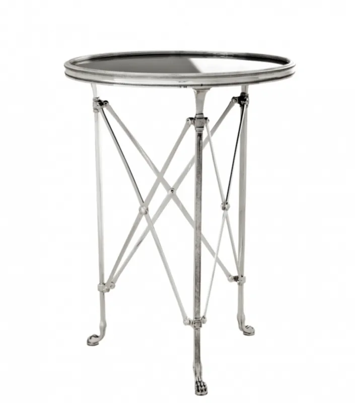 Bestseller Casa Padrino Luxus Art Deco Designer Beistelltisch Antik Silber mit schwarzem Glas 52 x H. 70 cm - Luxus Hotel Tisch