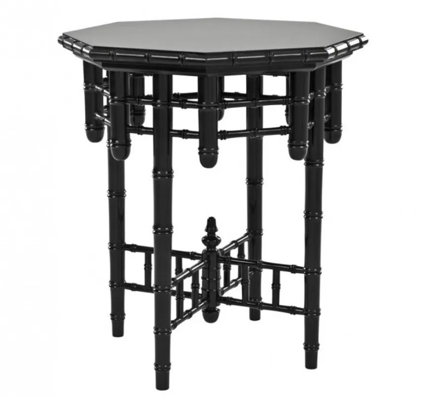 Sichere Zahlung Casa Padrino Luxus Art Deco Designer Mahagoni Beistelltisch Schwarz - Luxus Qualität