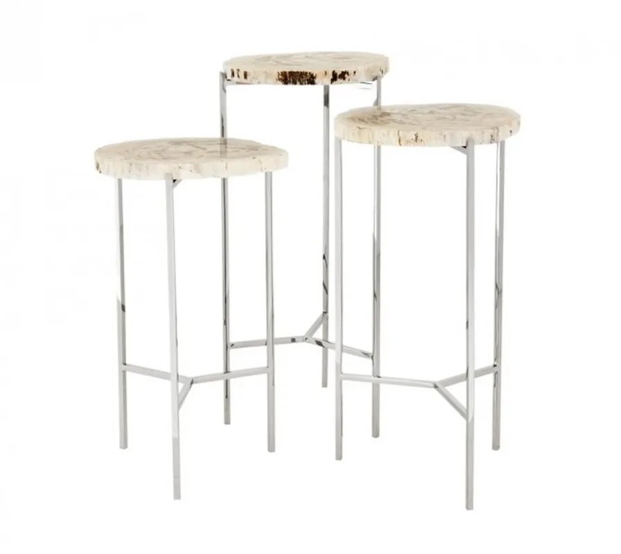 Top-Preis Casa Padrino Luxus Art Deco Designer Beistelltisch 3er Set - Luxus Beistelltisch Set
