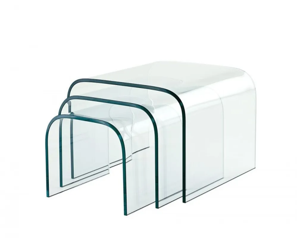 Top-Angebot Casa Padrino Luxus Art Deco Designer Glas Beistelltisch 3er Set - Luxus Kollektion
