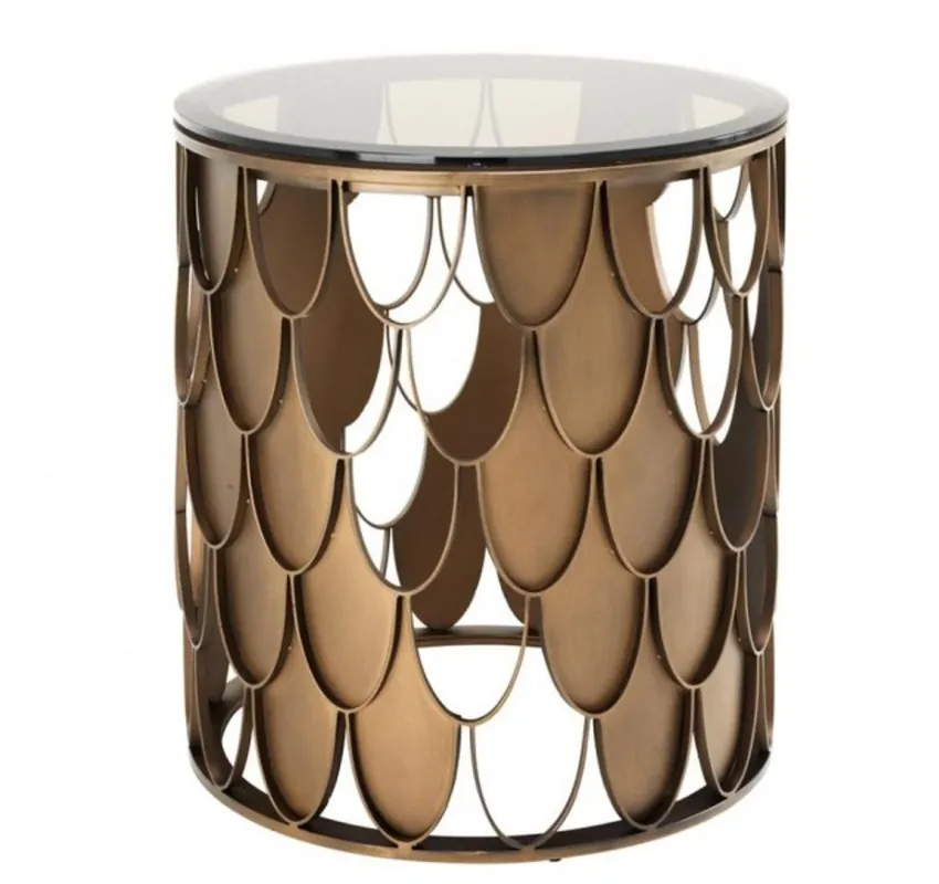 Sichere Zahlung Casa Padrino Luxus Art Deco Designer Beistelltisch 50 x H. 55 cm - Luxus Qualität