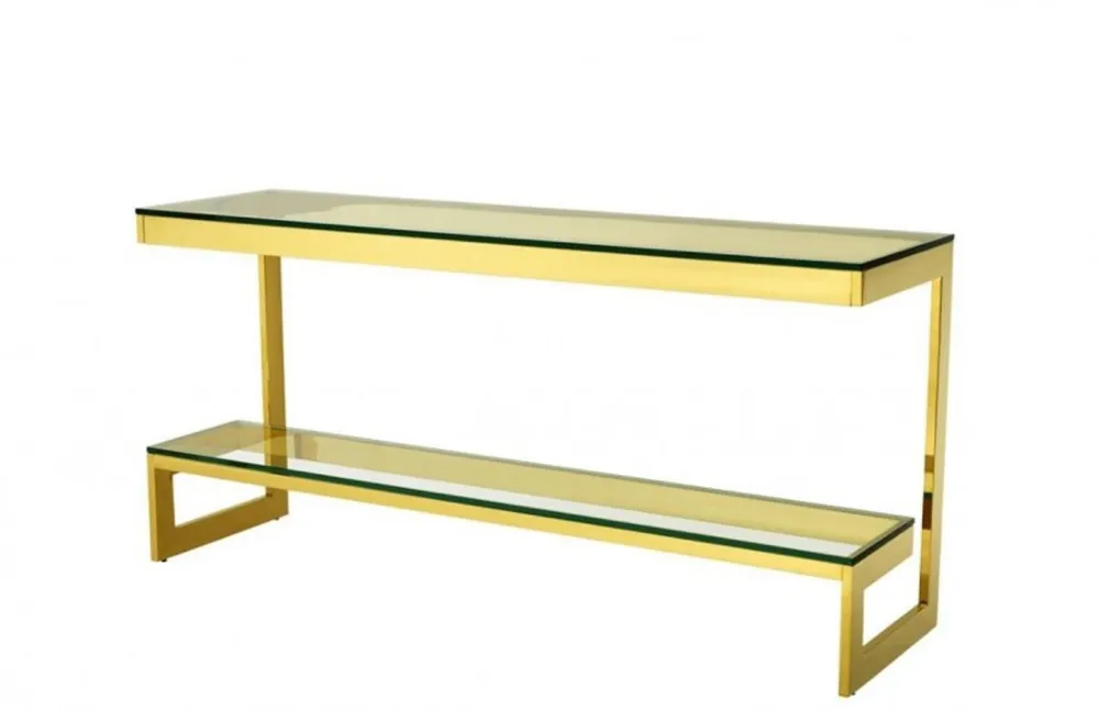 Günstig Casa Padrino Luxus Konsole Gold 160 x 45 x H. 76 cm - Konsolen Tisch Möbel