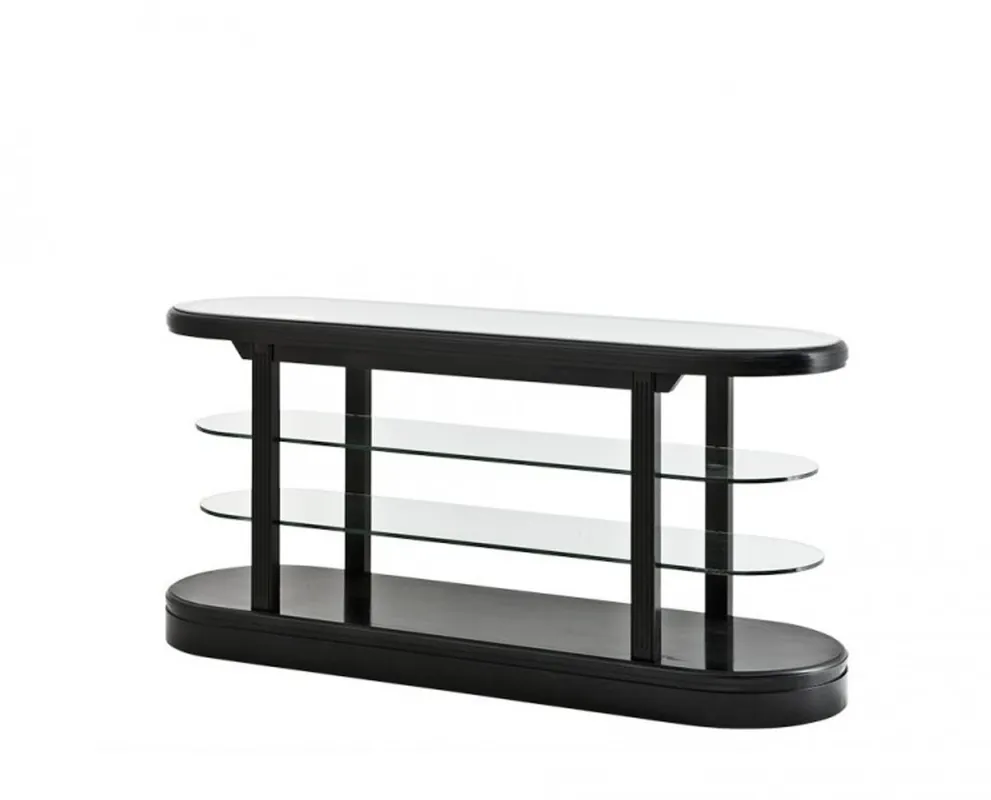 Aktuell Casa Padrino Luxus Birkenholz Konsole Schwarz 180 x 57 x H. 87,5 cm - Luxus Qualität