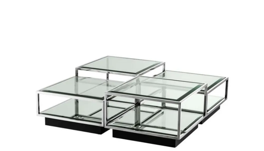 Casa Padrino Art Deco Luxus Couchtisch 4er Set - Wohnzimmer Salon Tisch Neue Ware