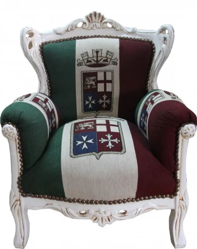 Günstig Casa Padrino Barock Kinder Sessel Italien / Creme - Thron Italien Italienische Flagge Tron
