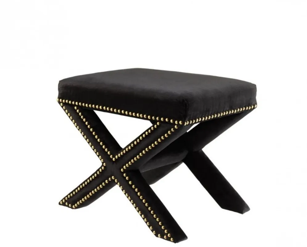 Neue Kollektion Casa Padrino Luxus Hocker Schwarz 51 x 37 x H. 42 cm - Luxus Kollektion