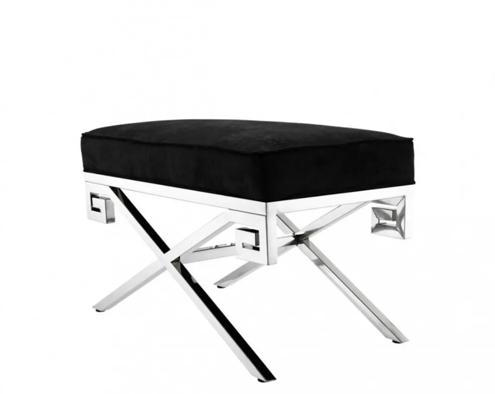 Zertifiziert Casa Padrino Luxus Sitz Hocker 73 x 41 x H. 45 cm - Vitage Art Deco Möbel