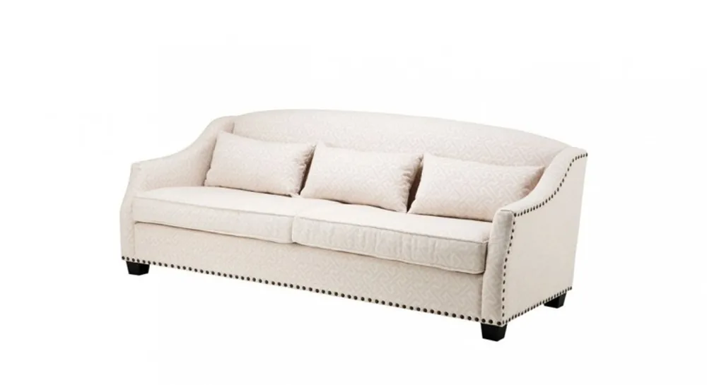 Casa Padrino Luxus Sofa Jacquard Creme - Luxus Wohnzimmer Kracherpreis