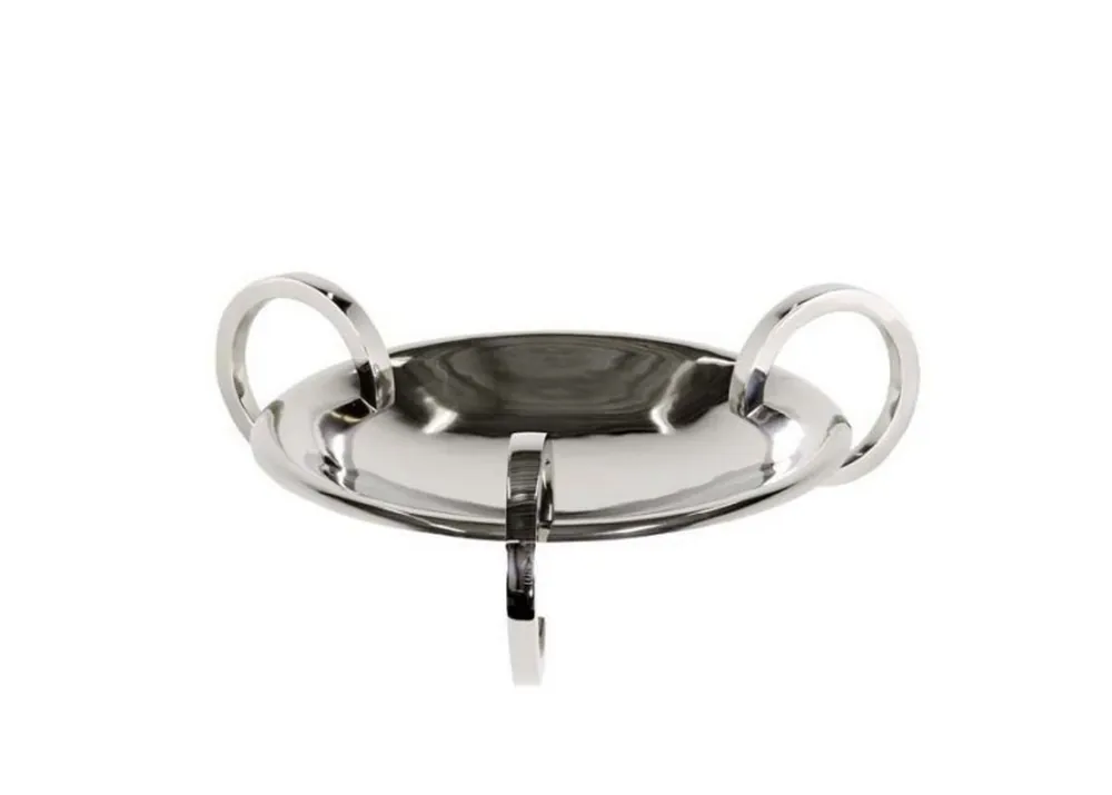 Casa Padrino Designer Servierplatte Nickel Finish 50 x H. 15 cm - flache Schale Rabatt