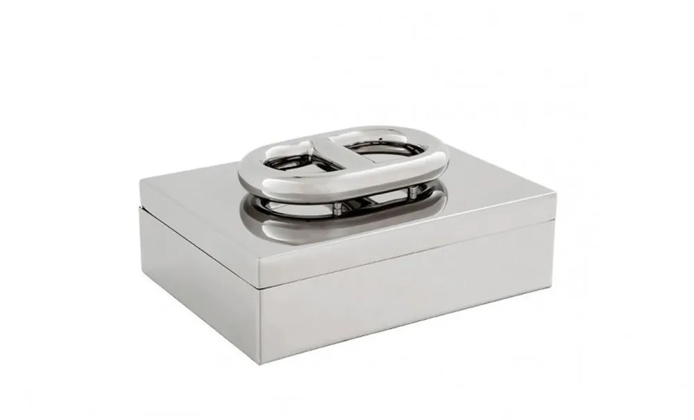 Highlight Casa Padrino Luxus Edelstahl Beauté Box Silber 28 x 21 x H. 12 cm - Hotel Kollektion